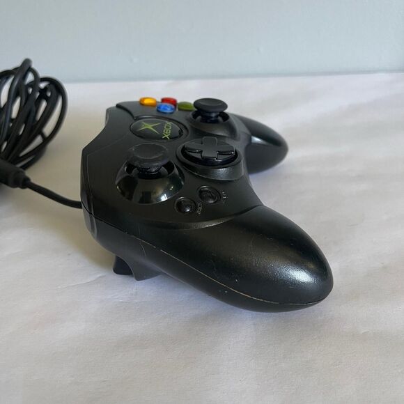Original Xbox S-Type Controller Black Genuine No Breakaway Cable - Picture 4 of 8